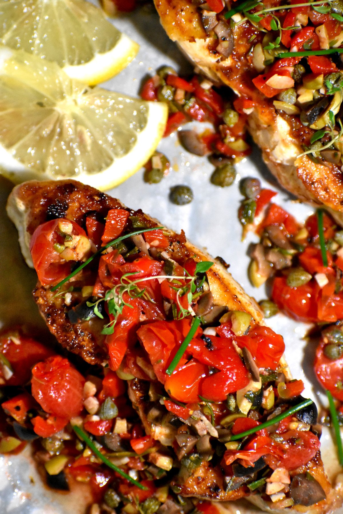 Mediterranean Fish with Tomato and Olive Tapenade GypsyPlate