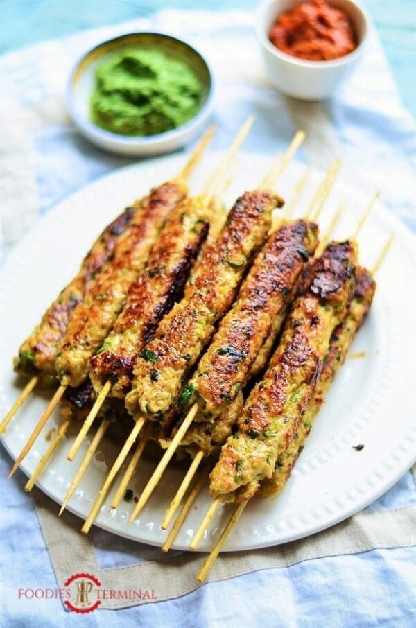 as 30 Melhores Receitas de frango moído - Seekh kebab.