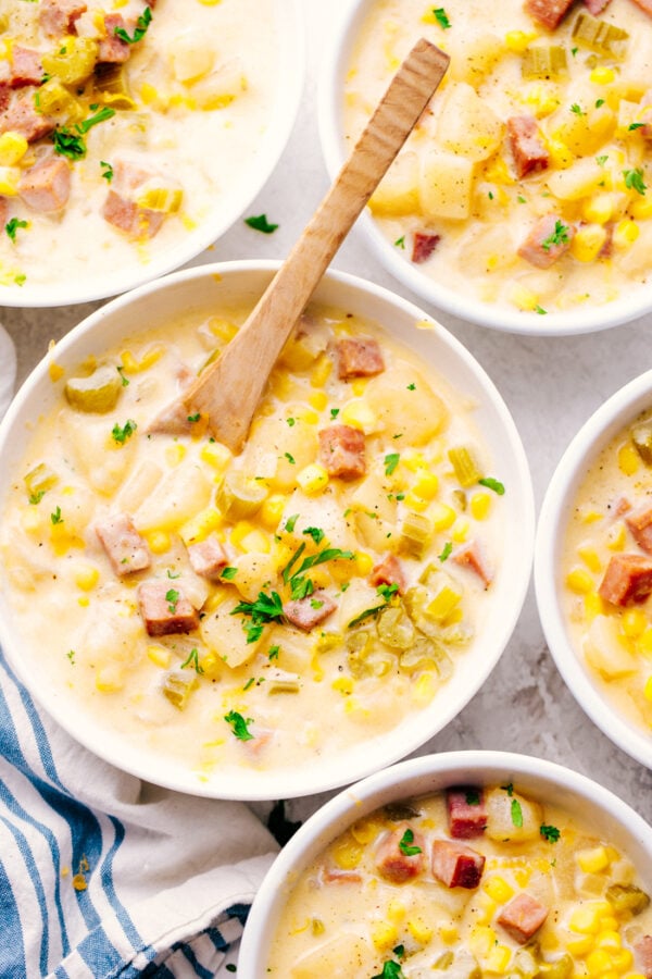 The 35 BEST Crockpot Soup Recipes - Ham and potato soup.