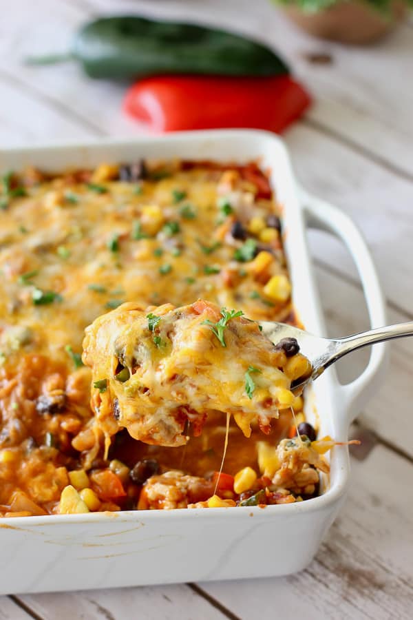 The 30+ BEST Ground Chicken Recipes - Mexican casserole.