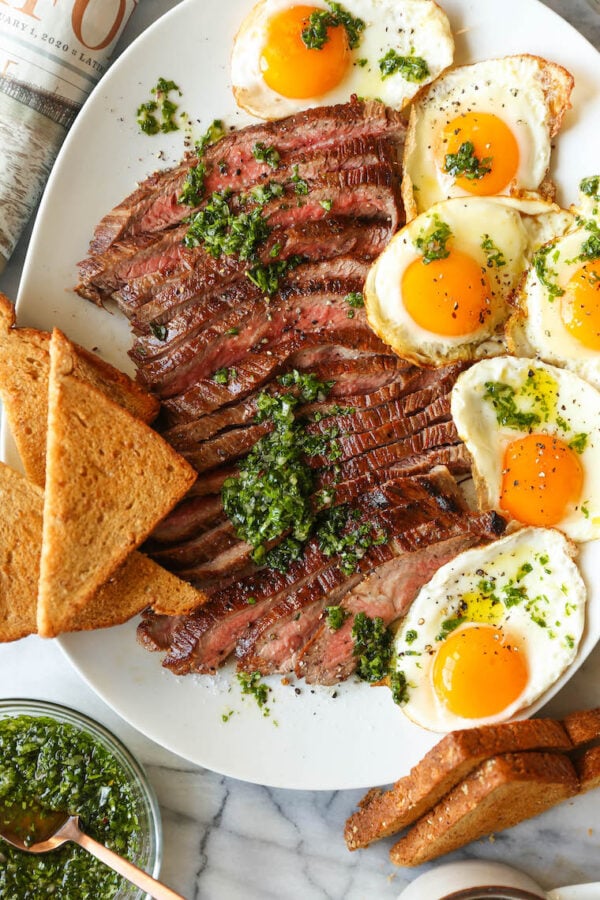 The 40 BEST Steak Recipes - steak and eggs.