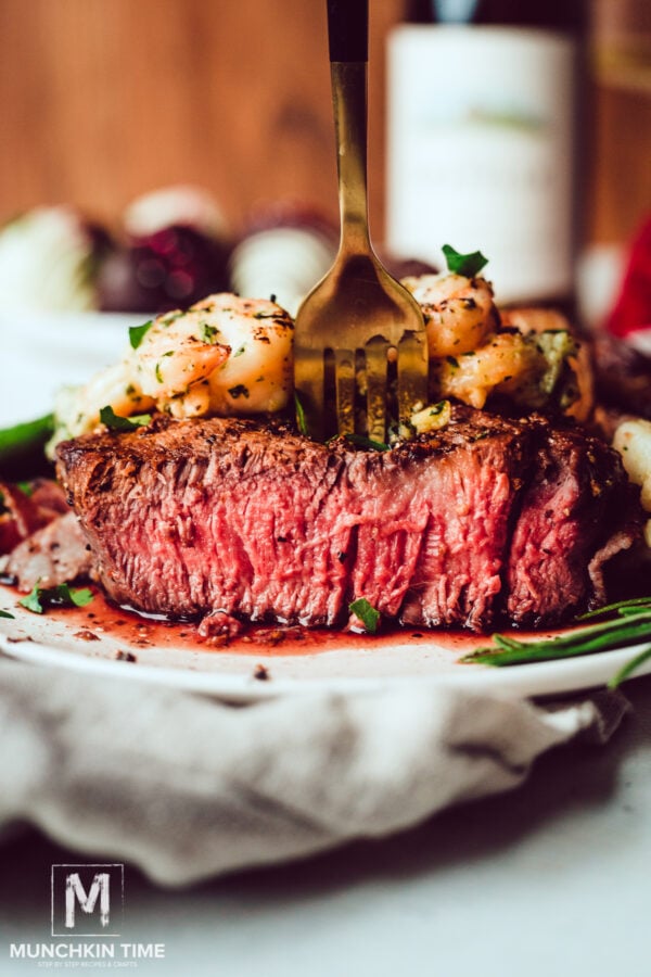 The 40 BEST Steak Recipes - bacon wrapped filet with shrimp.