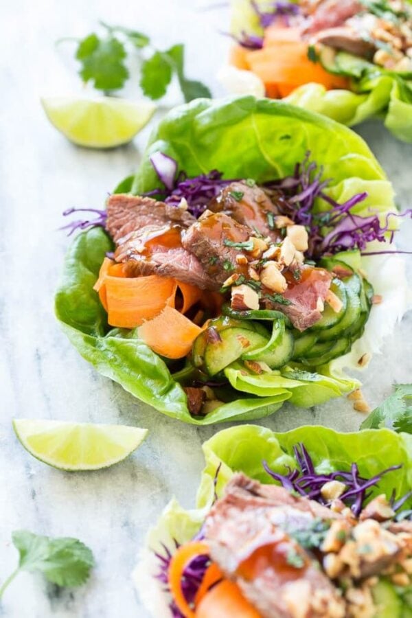 The 35 BEST Leftover Steak Recipes - lettuce wraps.