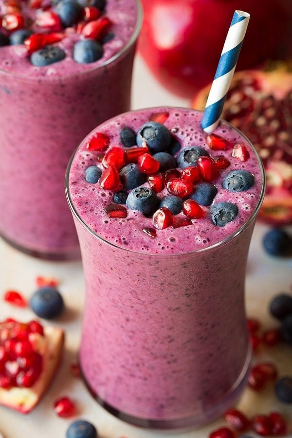 The 35 BEST Smoothie Recipes - blueberry pomegranate.