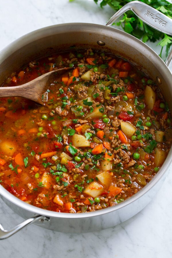 45 BEST Ground Beef Recipes - hamburger soup.