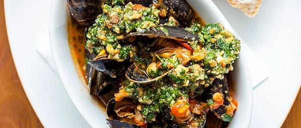 20 BEST Mussel Recipes - mussels with almond picada.