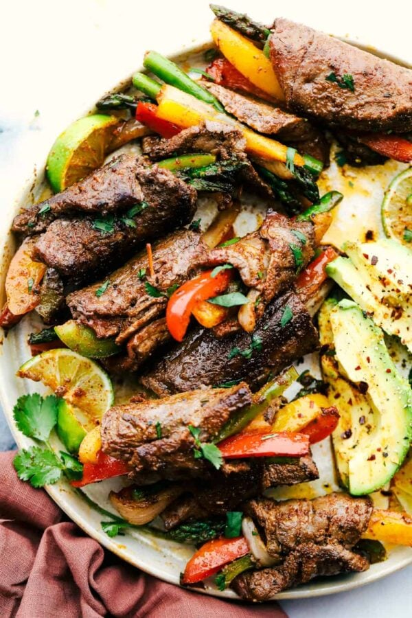The 40 BEST Steak Recipes - fajita roll ups.