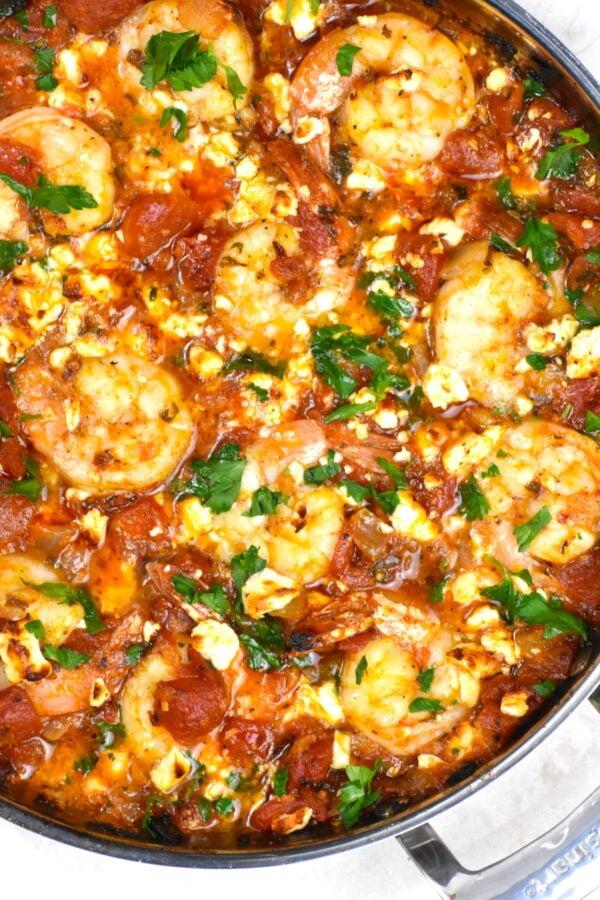 Baked Greek Shrimp Skillet with Feta (Shrimp Saganaki