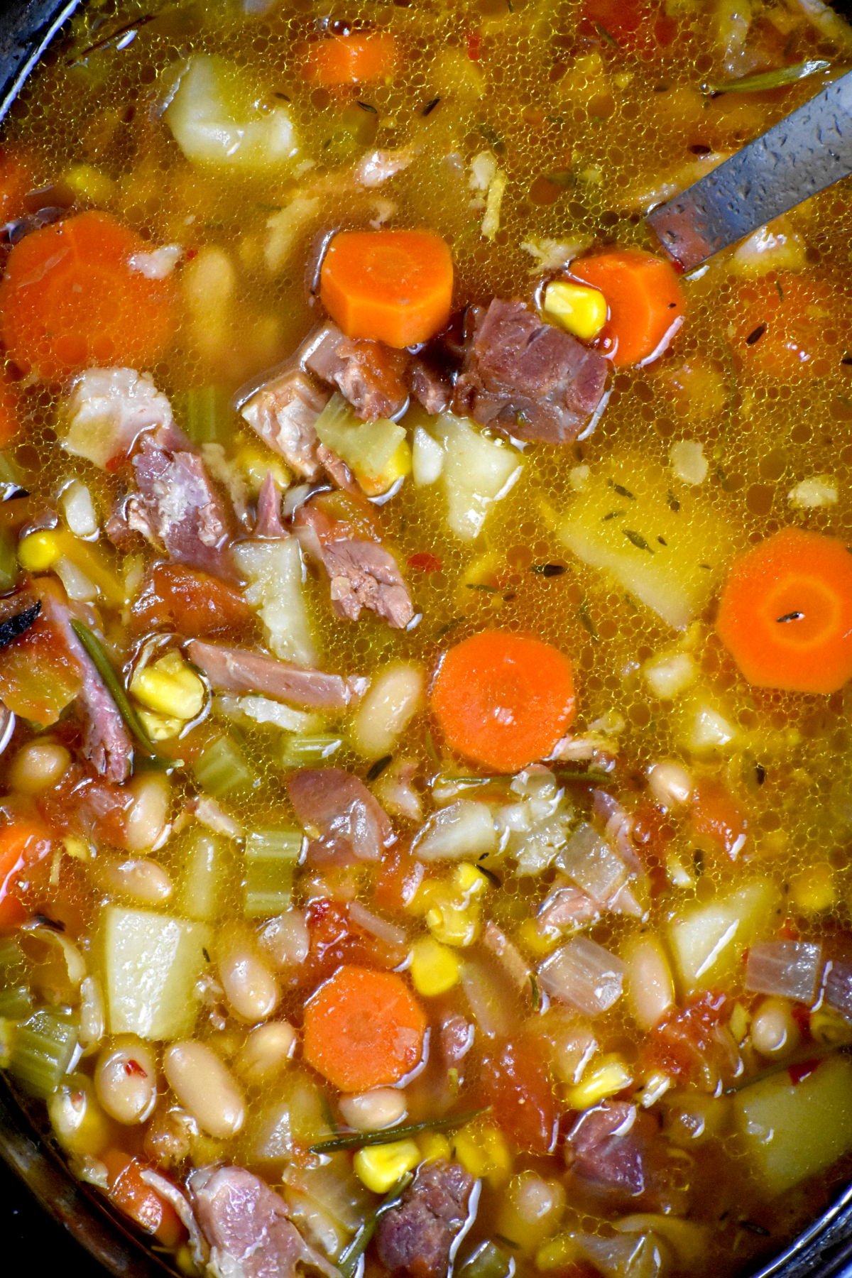 Ham Bone Soup (Stovetop, Slow Cooker or Instant Pot)