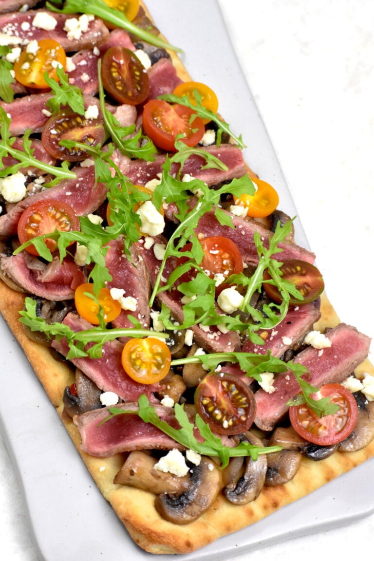 The 35 BEST Leftover Steak Recipes GypsyPlate   Steak Gorgonzola Flatbread 03 768x1152 