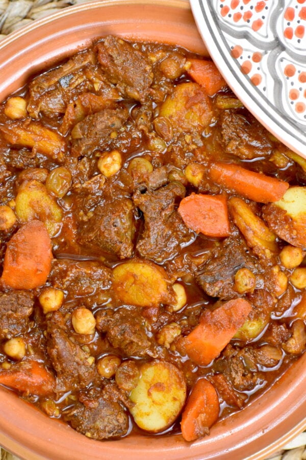 Beef Tagine is a stew from Morocco with amazing flavors thanks to the earthy and exotic and exotic spices.