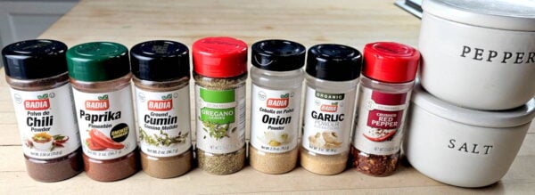 ingredients, as listed below