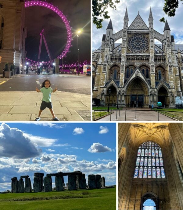 collage of attractions from around england