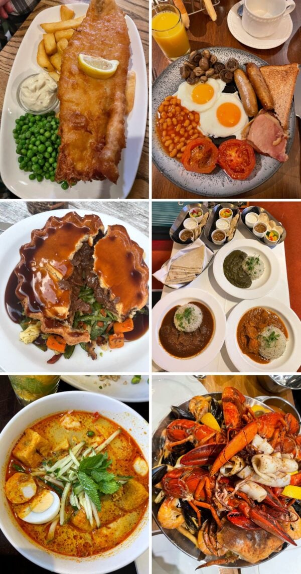 Things to Do in London - collage of foods from london