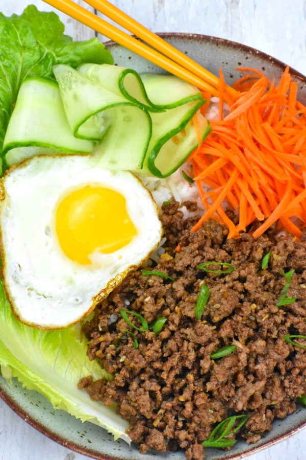 korean bulgogi ground beef bowl