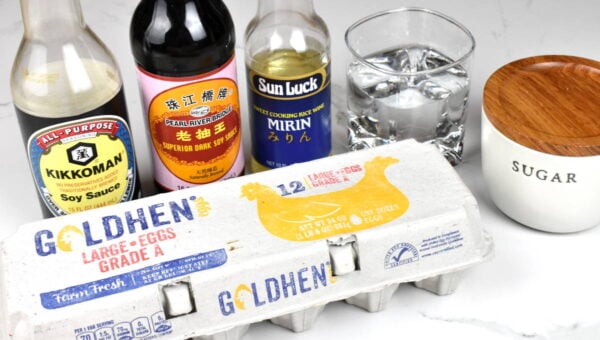 Ramen eggs ingredients.