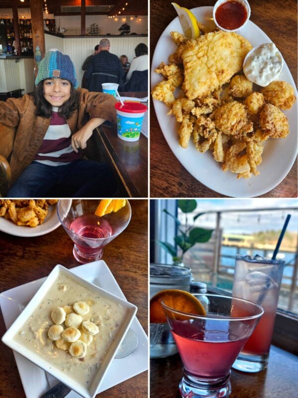 a collage from the seafood restaurant