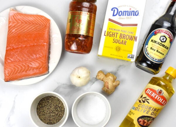 Firecracker salmon ingredients.