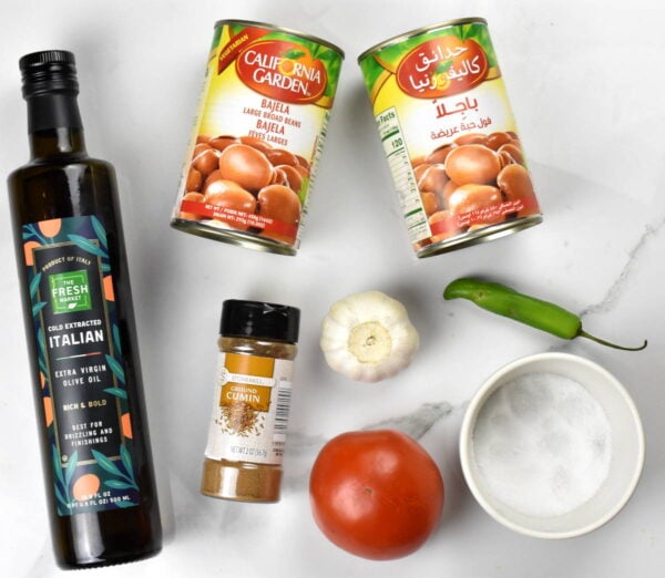Recipe ingredients arranged on a white background.