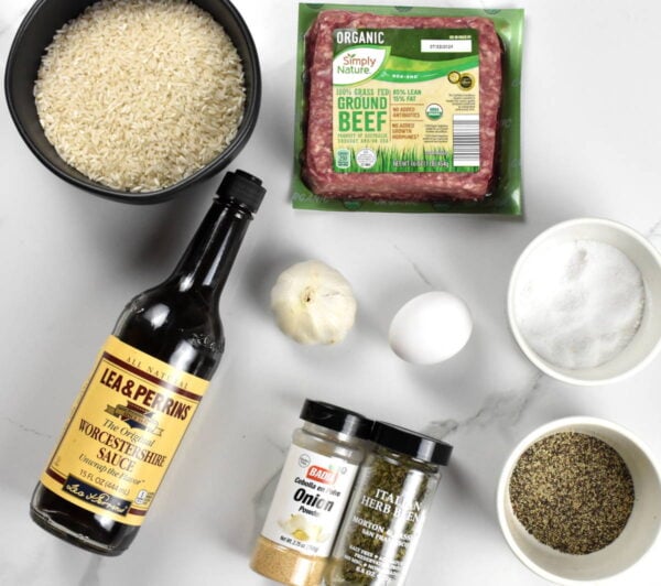 Meatball ingredients.