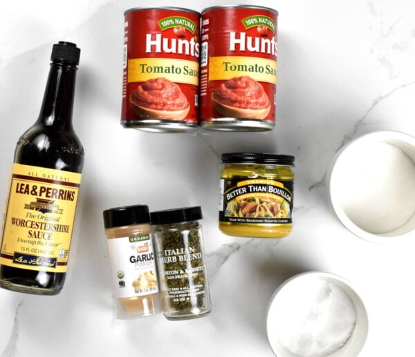 Tomato sauce ingredients.
