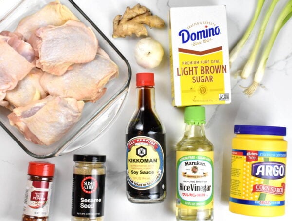 Shoyu chicken ingredients.