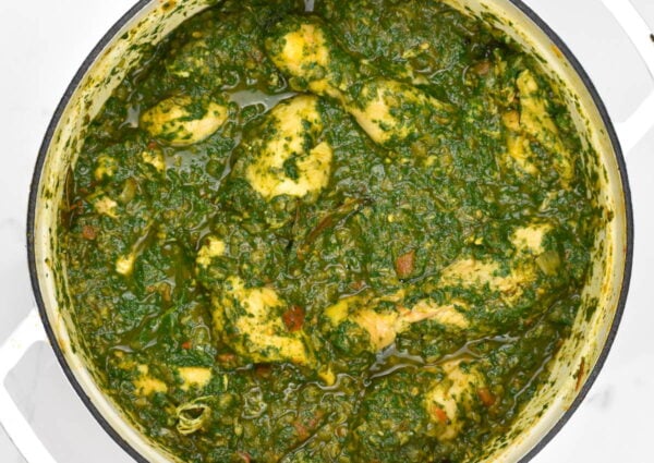 Adding the spinach.
