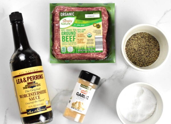 Beef patty ingredients.