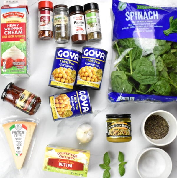 Marry me chickpeas ingredients.