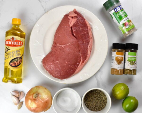 Palomilla steak ingredients.