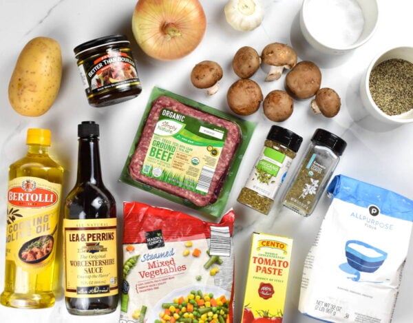 Savoury mince ingredients.