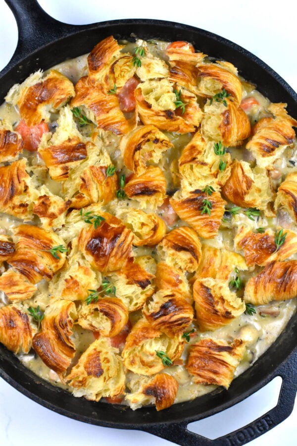 croissant topped chicken pot pie.