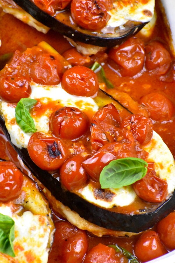 Serving of chicken sorrentino.