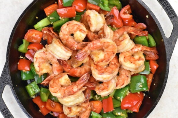 adding the shrimp