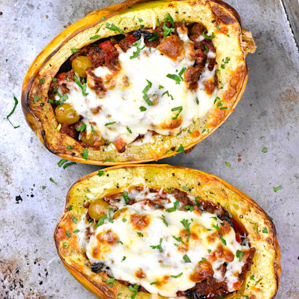 Picadillo Spaghetti Squash Boats