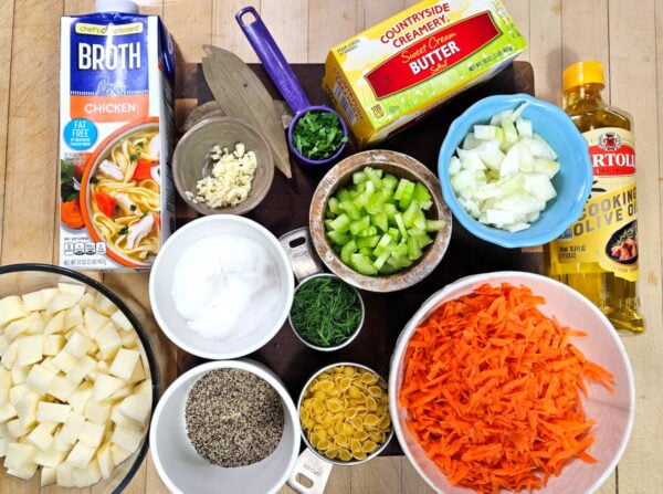 Soup ingredients, as listed below.