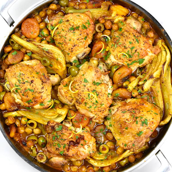 Moroccan Inspired Chicken with Chickpeas, Apricots & Fennel