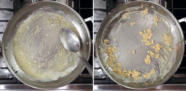 cooking garlic and creating a roux