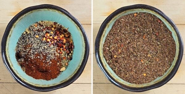 Mixing up the taco seasoning.