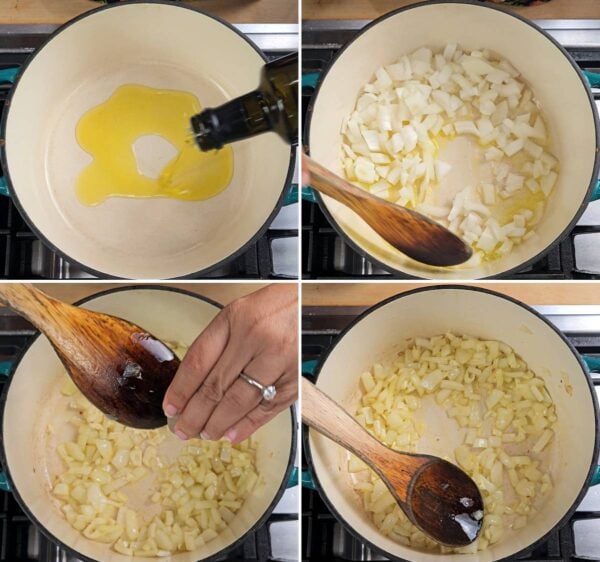 sautéing onion and garlic