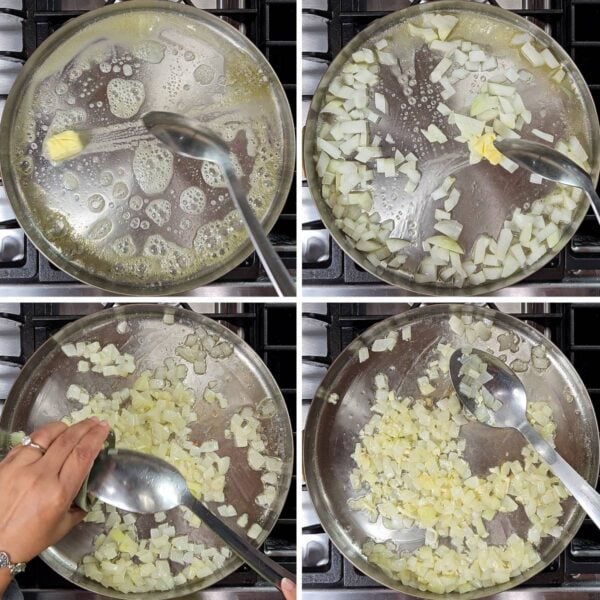 Cooking the onion and garlic.