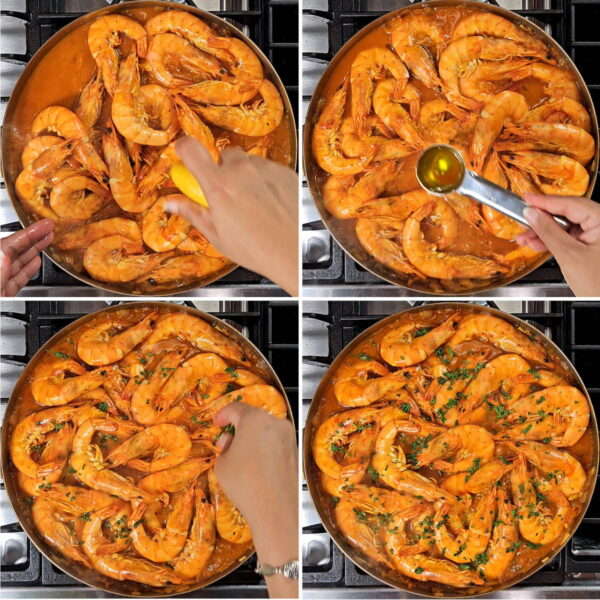 Adding the final touches to the dish.