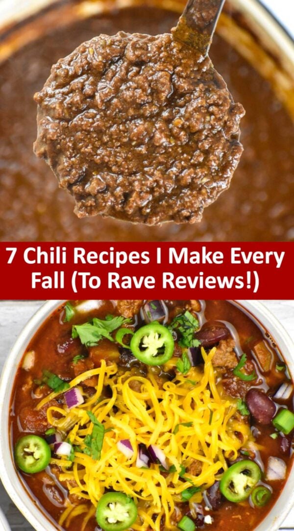 collage of chili recipes