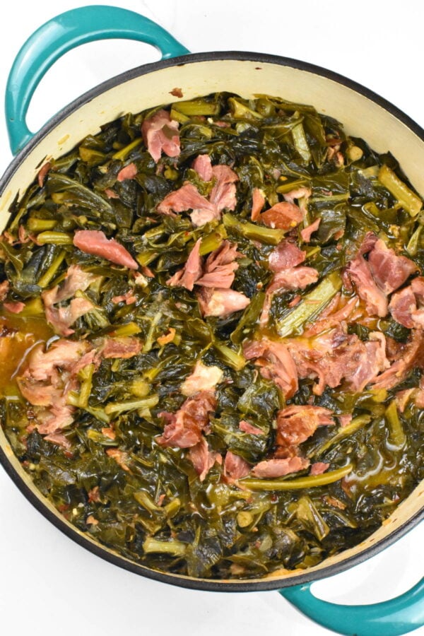 pot of southern style collard greens