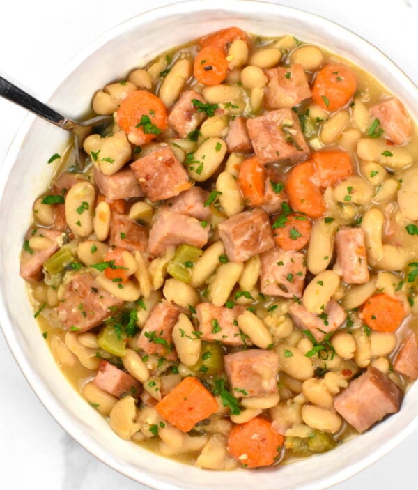 bowl of ham and beans