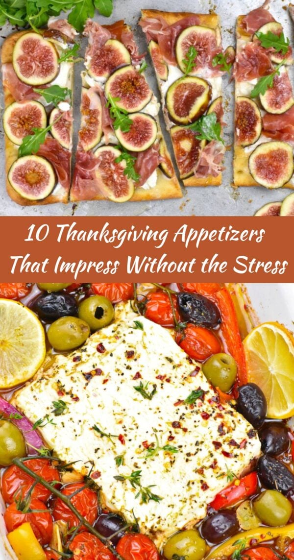 collage of thanksgiving appetizers