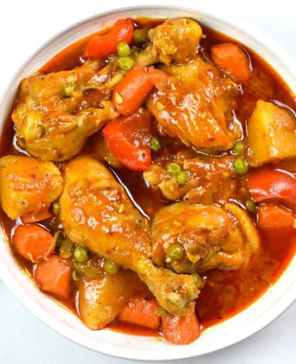 filipino chicken stew in a bowl