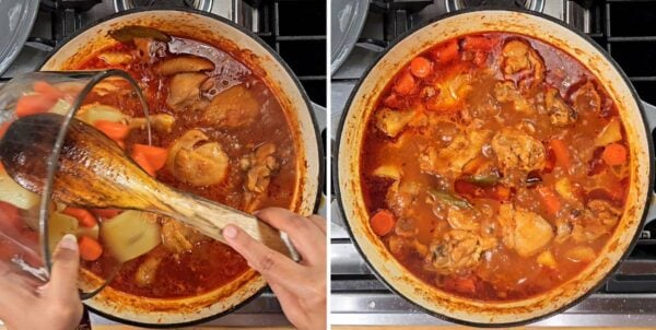 adding back in potatoes and carrots