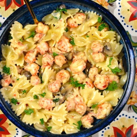 featured image for creamy langostino pasta recipe