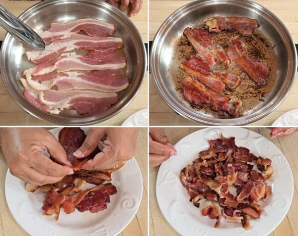 cooking bacon in an electric skillet